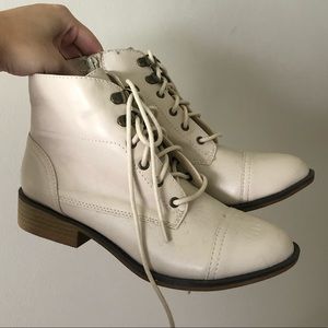 Charlotte Russe White Lace Up Boots